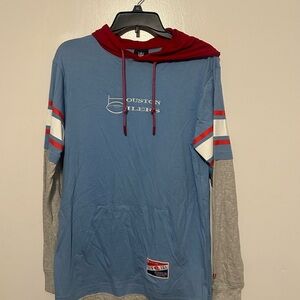 NFL Houston Oilers Red and Light Blue Shirt